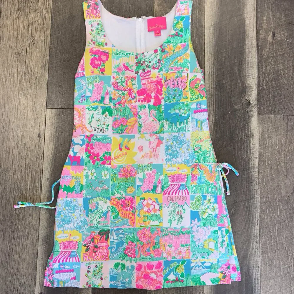 LILLY PULITZER STATE OF MIND PATCHWORK PRINT DRESS 4